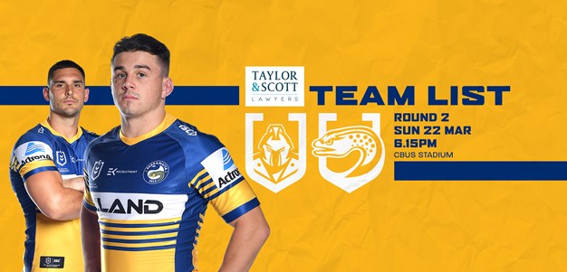 Team List: Titans v Eels, Round Two