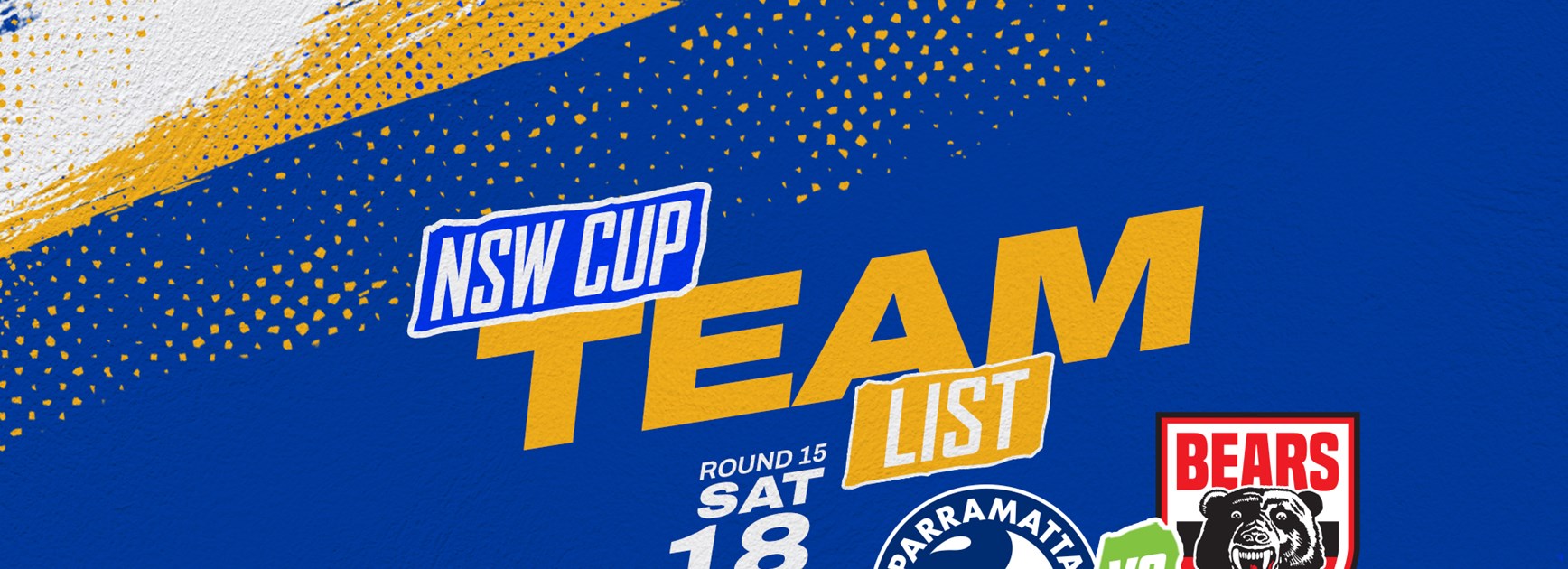 NSW Cup Team List - Eels v Bears, Round 15