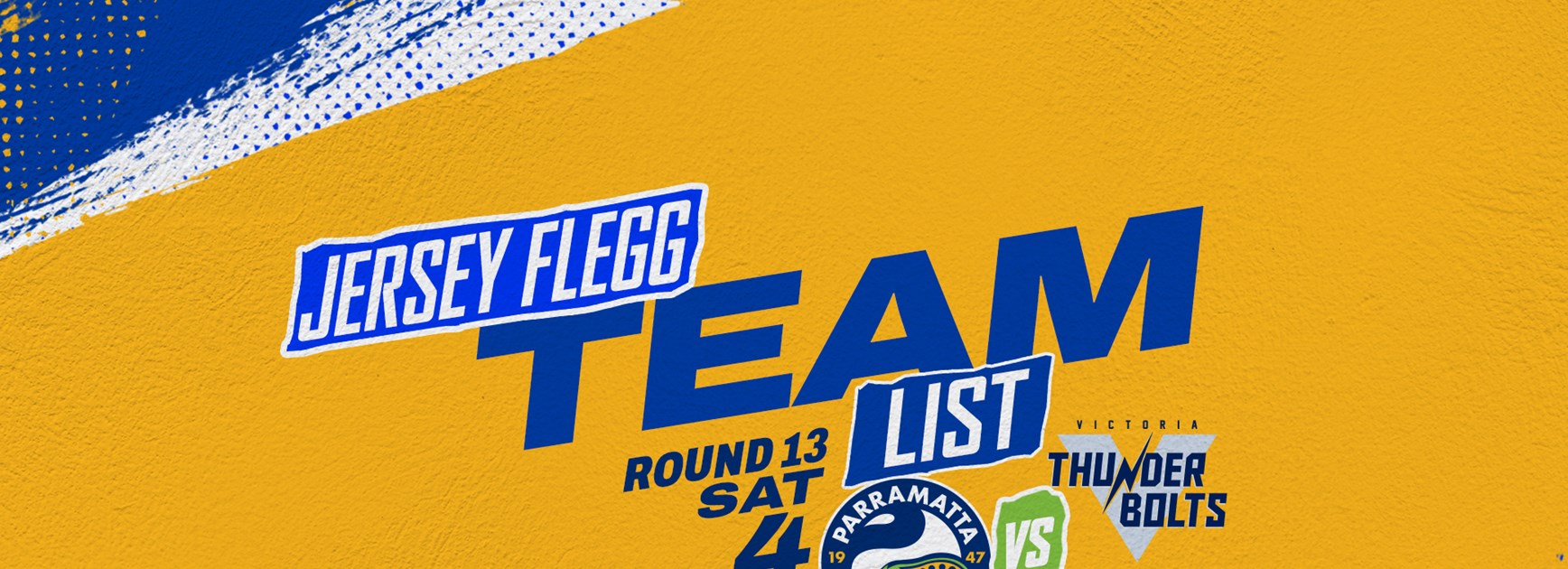 Jersey Flegg Cup Team List - Round 13