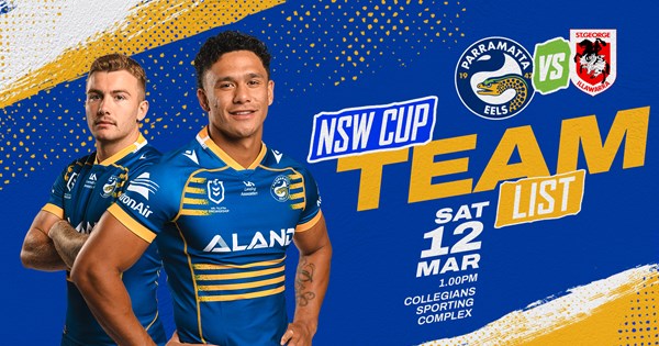 NSW Cup Team List - Dragons v Eels, Round One | Eels