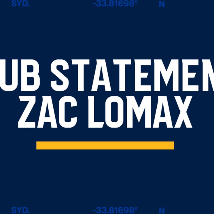 Club Statement: Zac Lomax