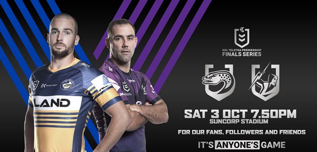 Storm v Eels - Finals Week 1 details confirmed