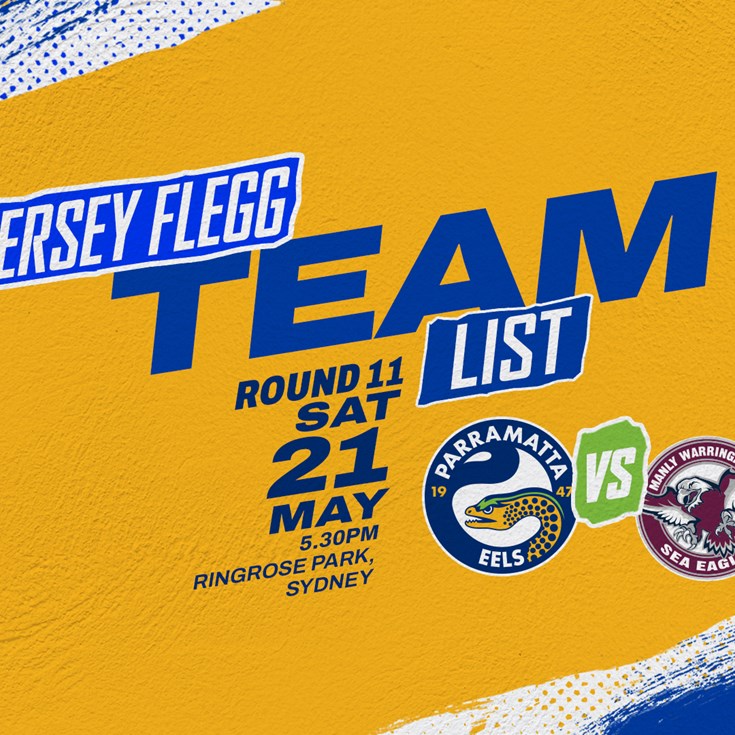 Jersey Flegg Cup Team List - Eels v Sea Eagles, Round 11