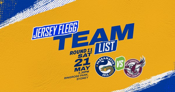 Jersey Flegg Cup Team List - Eels v Sea Eagles, Round 11 | Eels