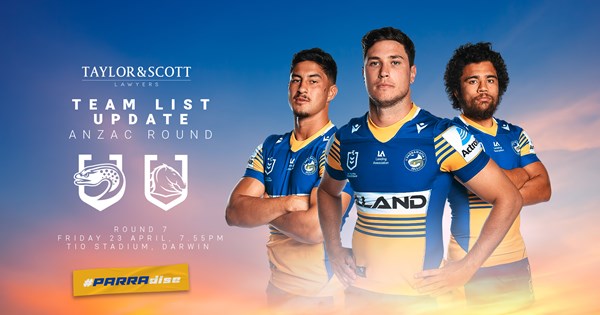 Team List Update - Eels v Broncos, Round Seven | Eels