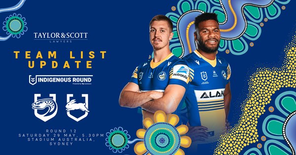 Team List Update - Rabbitohs v Eels, Round 12 | Eels