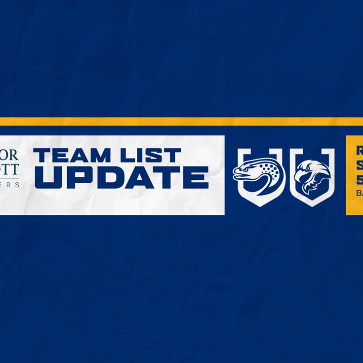 Team List Update: Eels v Sea Eagles, Round Four