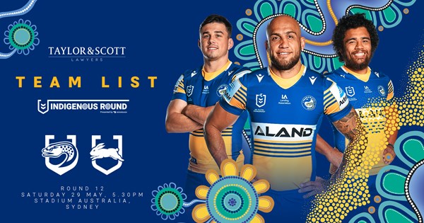 Team List - Rabbitohs v Eels, Round 12 | Eels