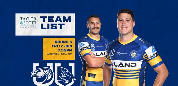 Eels v Panthers, Round Five Team List