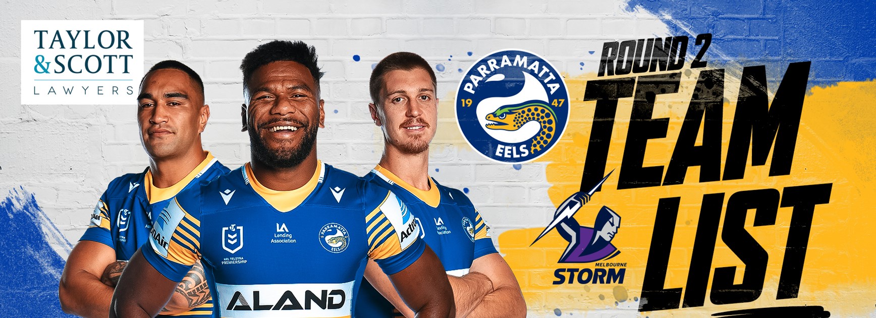 Team List - Eels v Storm, Round Two