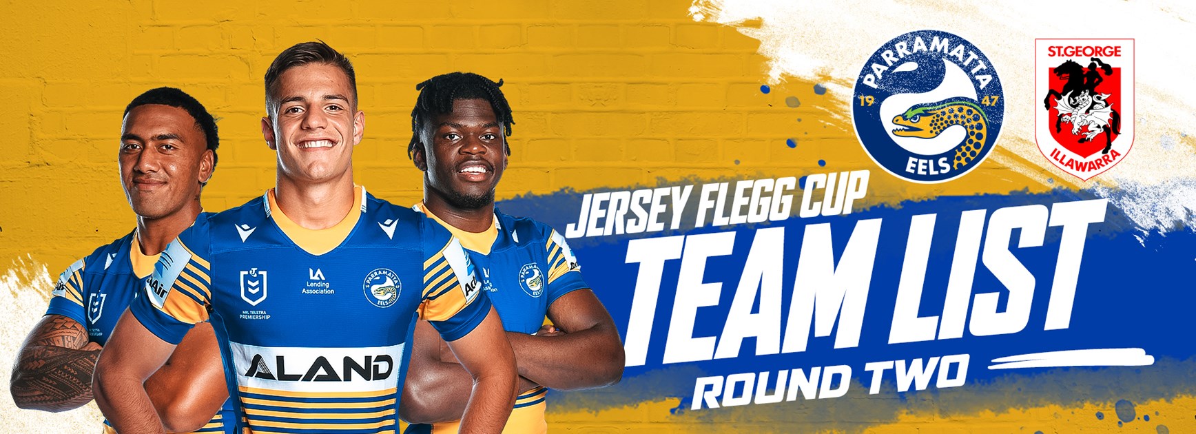 Jersey Flegg Team List - Eels v Dragons, Round Two
