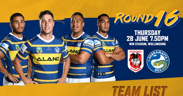 Dragons v Eels Round 16 Team List | Eels