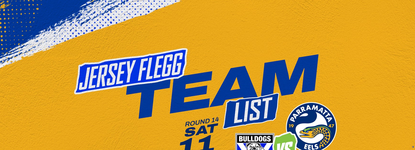 Jersey Flegg Cup Team List - Bulldogs v Eels, Round 14