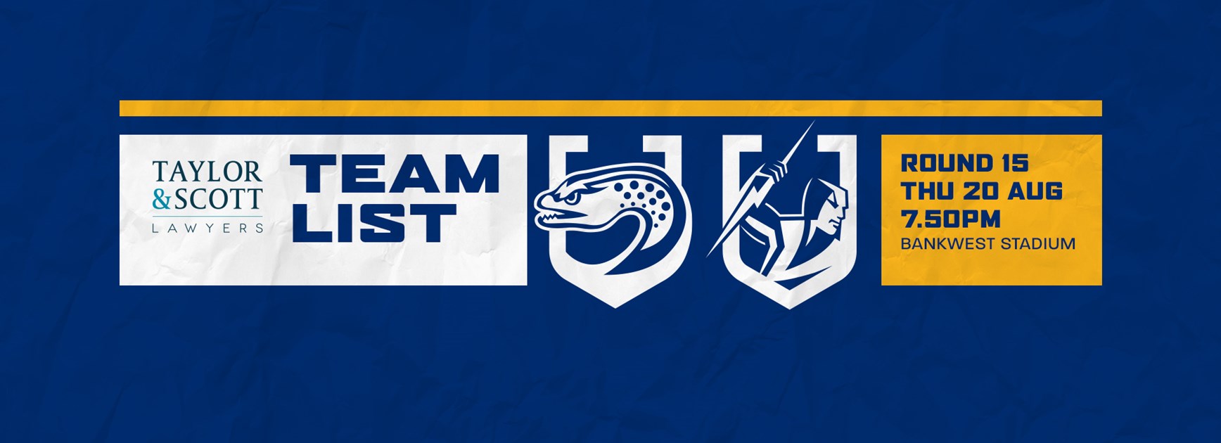 Team List: Eels v Storm, Round 15