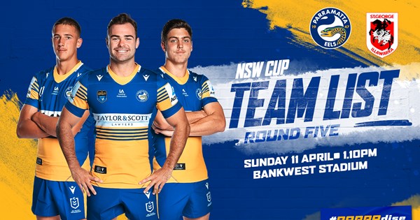 NSW Cup Team List - Eels v Dragons, Round Five | Eels