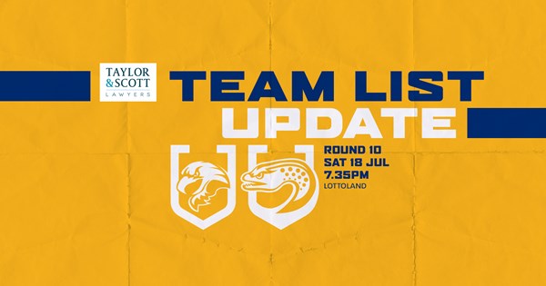 Team List Update: Sea Eagles v Eels, Round 10 | Eels