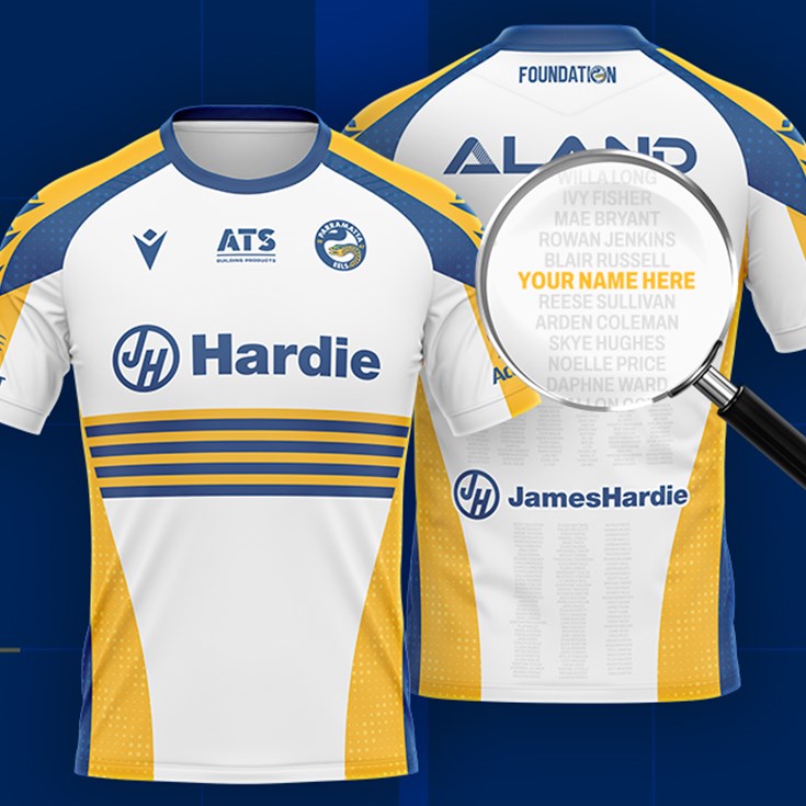 Get YOUR name on the Eels Foundation Warm Up Tee