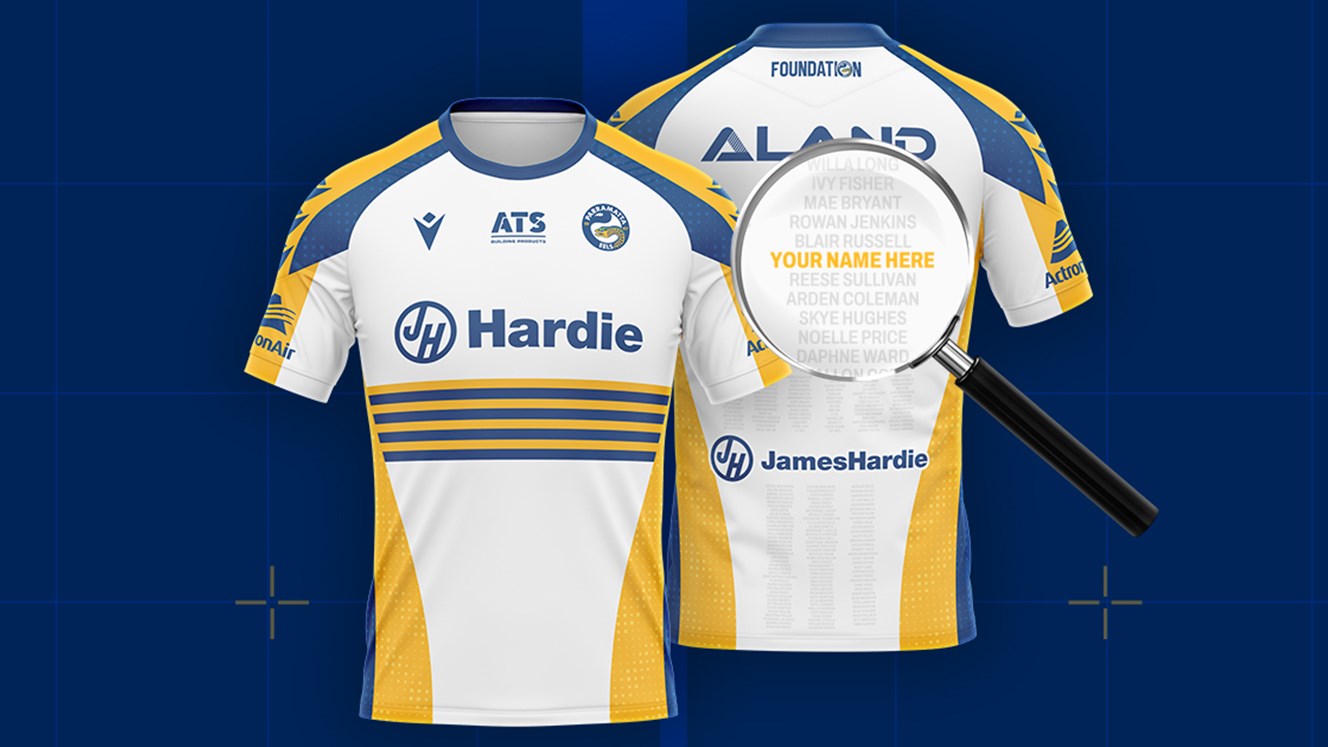 Get YOUR name on the Eels Foundation Warm Up Tee