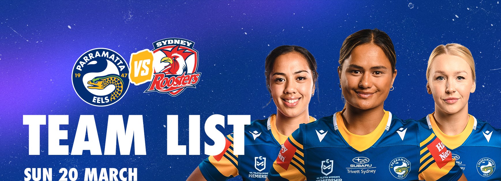 NRLW Team List - Eels v Roosters, Round Four