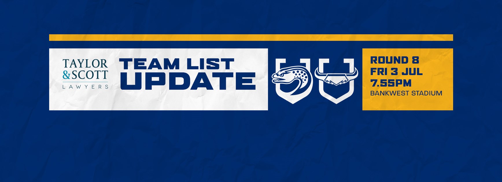 Team List Update: Eels v Cowboys, Round Eight