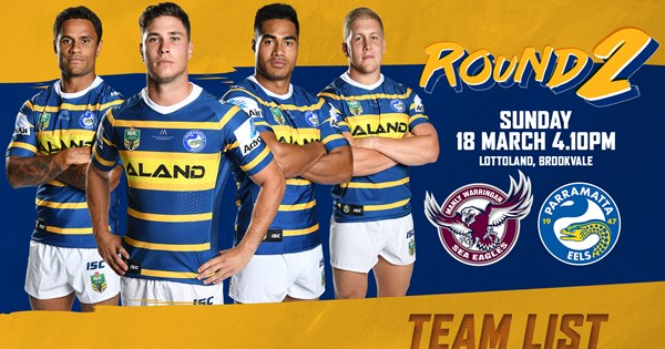 Sea Eagles v Eels Round Two Team List | Eels