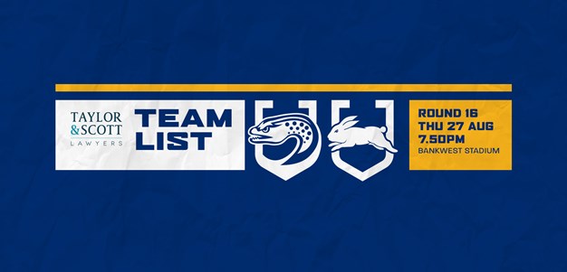 Team List: Eels v Rabbitohs, Round 16