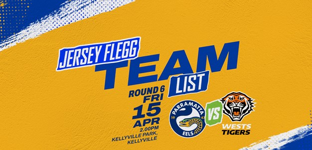 Jersey Flegg Cup Team List - Eels v Wests Tigers, Round Six