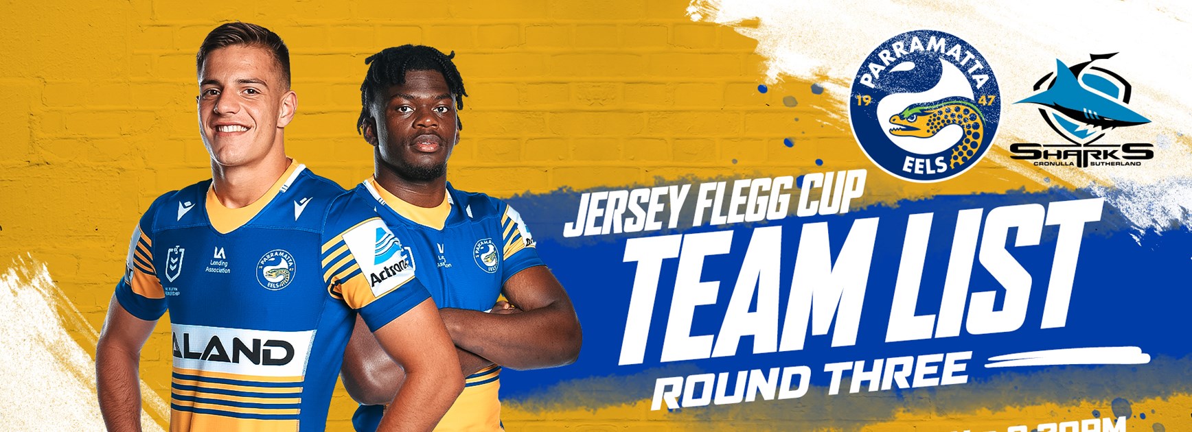 Jersey Flegg Cup Team List - Eels v Sharks, Round Three
