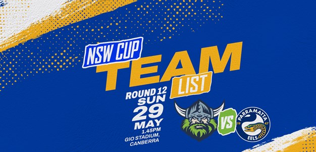 NSW Cup Team List - Raiders v Eels, Round 12
