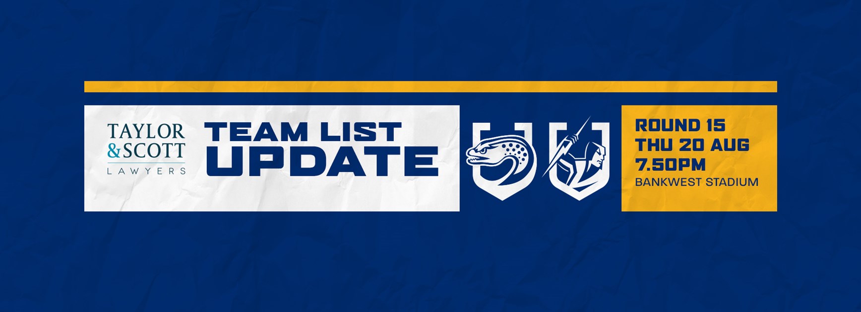 Team List Update: Eels v Storm, Round 15