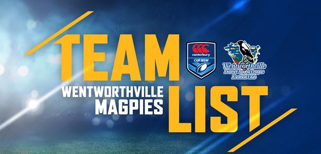 Wentworthville Magpies Round Four Team List