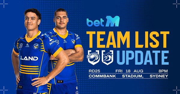 NRL Team List Update Round 25 Eels