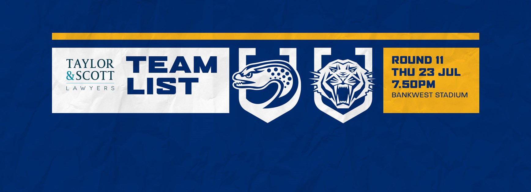 Team List: Eels v Wests Tigers, Round 11