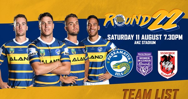 Eels v Dragons Round 22 Team List | Eels