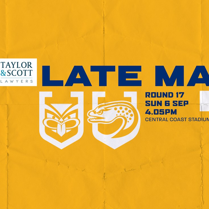 Late Mail: Warriors v Eels, Round 17