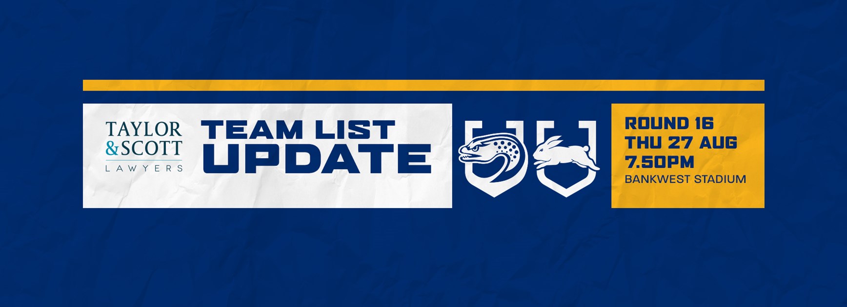 Team List Update: Eels v Rabbitohs, Round 16