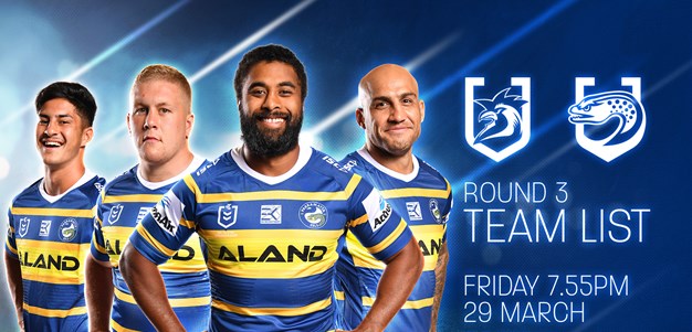 Team List: Eels v Roosters, Round Three