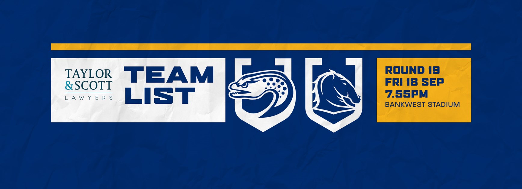 Team List: Eels v Broncos, Round 19