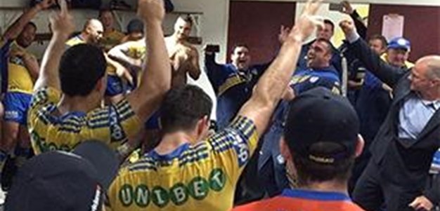 Eels belt out the team song at Brookvale Oval
