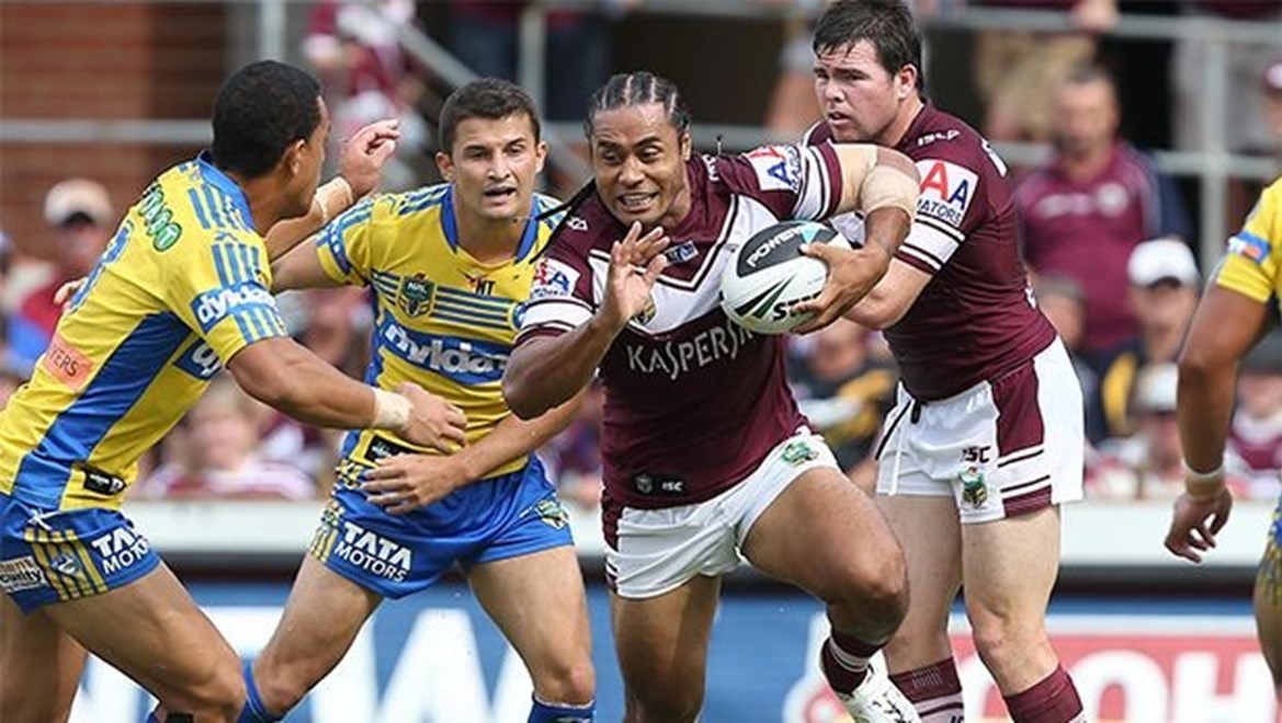 Digital Image by Robb Cox Â©nrlphotos.com : Steve Matai : NRL Rugby League - Round 3; Manly-Warringah Sea Eagles V Parramatta Eels, Brookvale Oval.  Sunday the 23rd of March 2014.