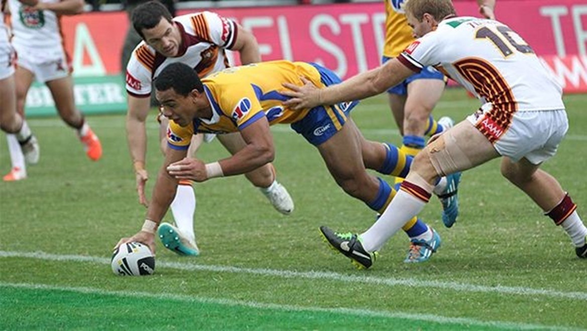 Photo by Colin Whelan copyright Â© nrlphotos.com :    Will Hopoate scores his late try    Representative Rugby League, City v Country at Dubbo, May 4th  2014.