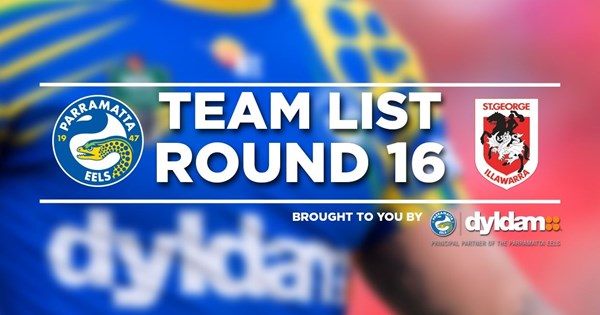Team List: Eels NRL v Dragons | Eels