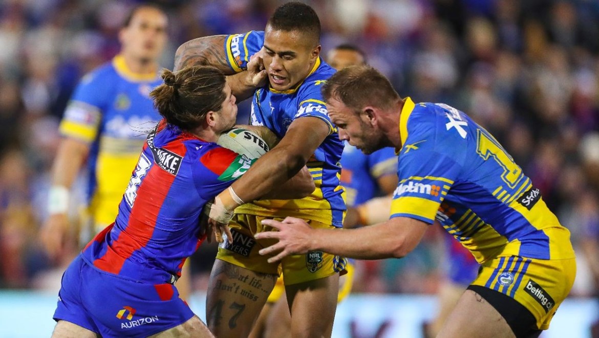 Competition - NRL Premiership Round. Round - Round 12. Teams - Newcastle Knights v Parramatta Eels. Date - 30th of May 2016. Venue - Hunter Stadium, Broadmeadow NSW. Photographer - Paul Barkley.