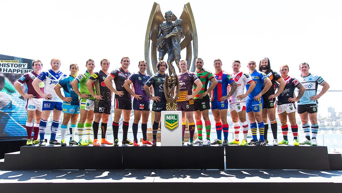 Team captains at the official 2016 NRL Season Launch