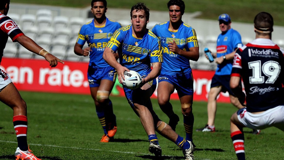 The Parramatta Eels SG Ball side in action against the Sydney Roosters. Photo by Bryden Sharp Photography