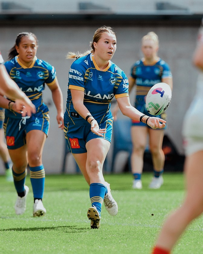 Ruby-Jean in action for the Eels last season.